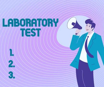 Text caption presenting Laboratory Test. Word Written on Determination of a Illustrazione stock
