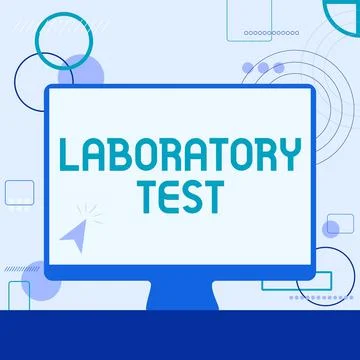 Text caption presenting Laboratory Test. Word Written on Determination of a 스톡 일러스트