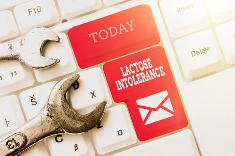 Text caption presenting Lactose Intolerance. Conceptual photo digestive problem Stock Photos