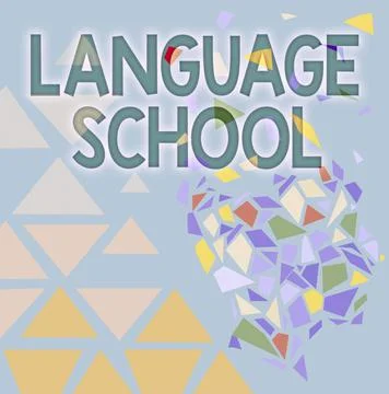 Text caption presenting Language School. Business idea educational institution Stock Illustration