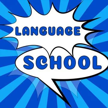 Text caption presenting Language School. Business showcase educational Illustrazione stock