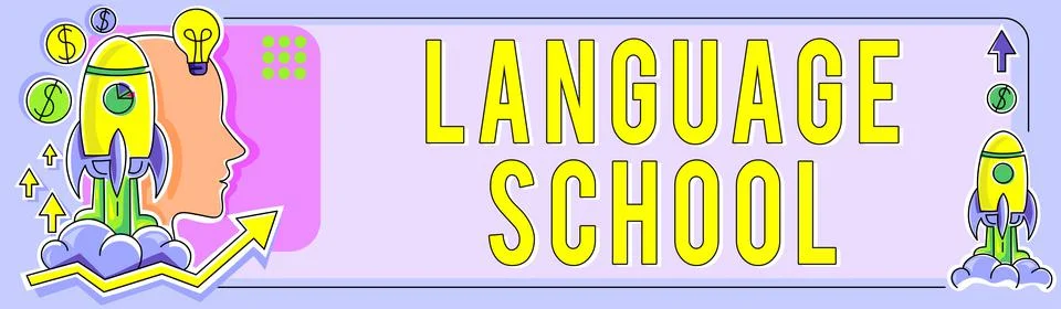 Text caption presenting Language School. Conceptual photo educational Illustrazione stock