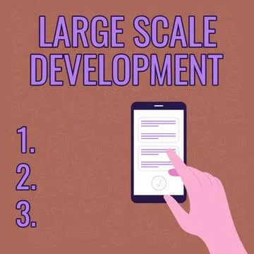 Text caption presenting Large Scale Development. Concept meaning Develop on an イラスト素材