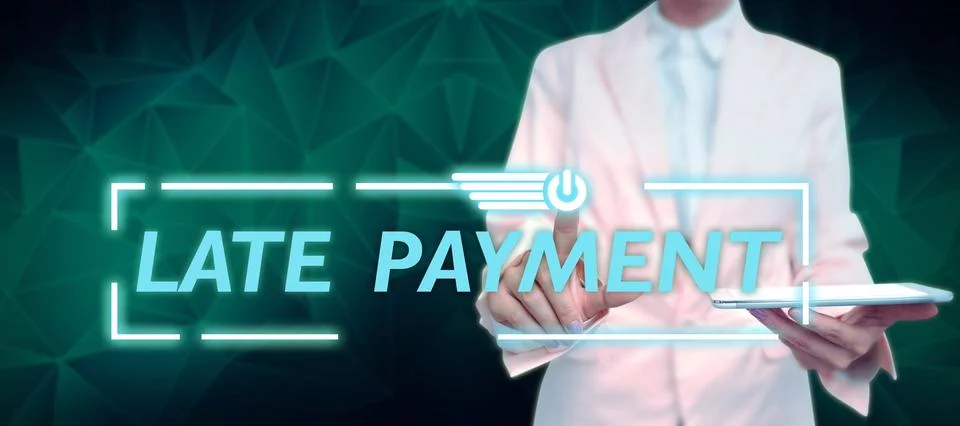 Text caption presenting Late Payment. Business idea payment made to the lender 스톡 사진
