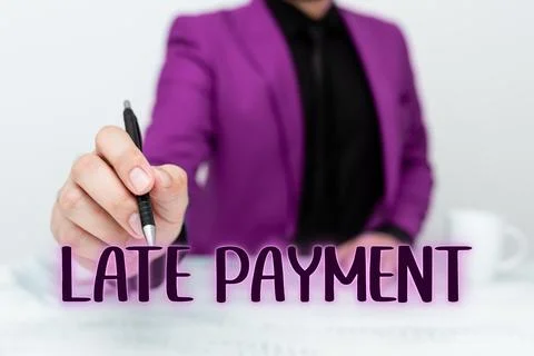 Text caption presenting Late Payment. Business overview payment made to the 스톡 사진