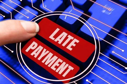 Text caption presenting Late Payment. Concept meaning payment made to the lender Foto stock