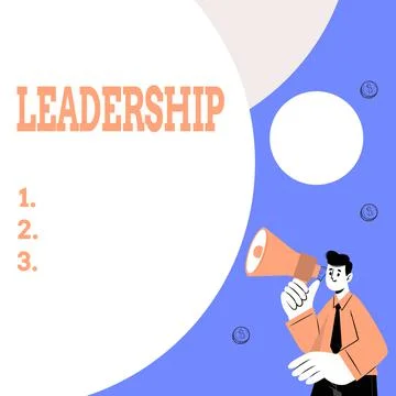 Text caption presenting Leadership. Word Written on art of motivating to act 스톡 일러스트
