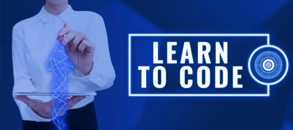 Text caption presenting Learn To Code, Business approach Learn to write Softw Stock Photos