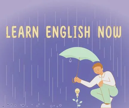 Text caption presenting Learn English Now. Business concept gain or acquire Stock Illustration