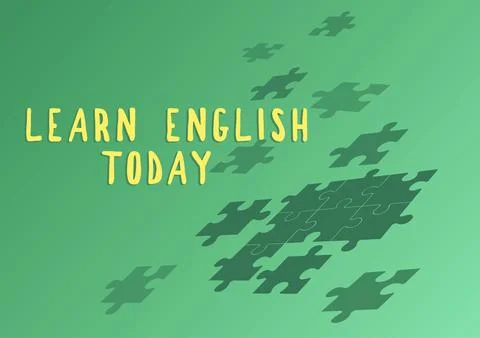 Text caption presenting Learn English Today. Concept meaning gain or acquire Stock Illustration