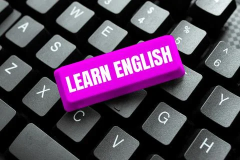 Text caption presenting Learn English. Business idea Universal Language Easy Stock Photos