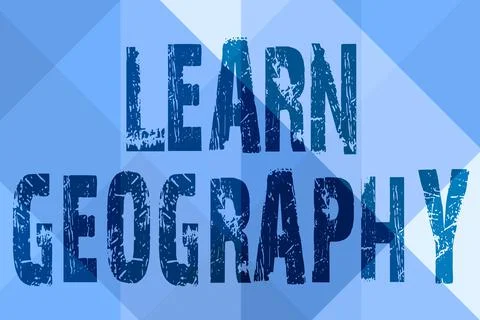 Text caption presenting Learn Geography. Business showcase study of physical Ilustración de archivo
