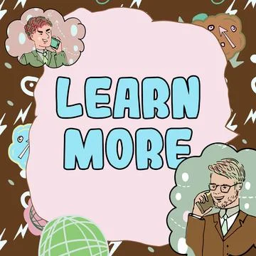 Text caption presenting Learn More. Word for Deepen knowledge of the thing you Illustrazione stock