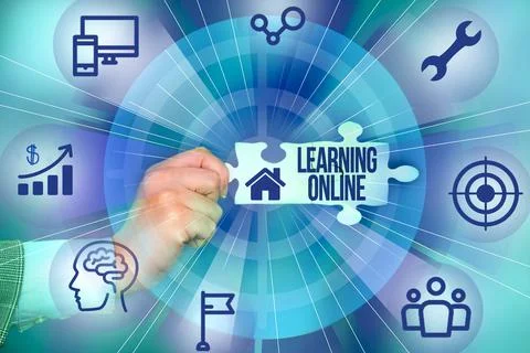 Text caption presenting Learning Online. Business approach Learn something new Foto stock