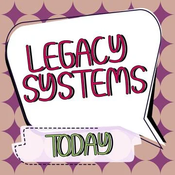 Text caption presenting Legacy Systems. Word Written on old method technology Illustrazione stock