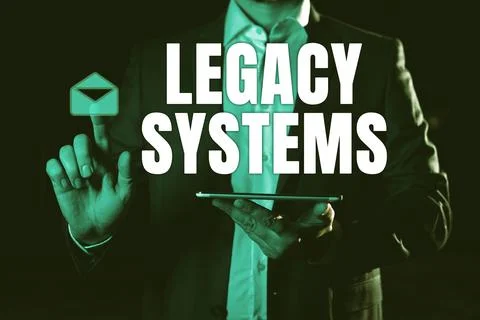 Text caption presenting Legacy Systems. Concept meaning old method technology Stock Photos