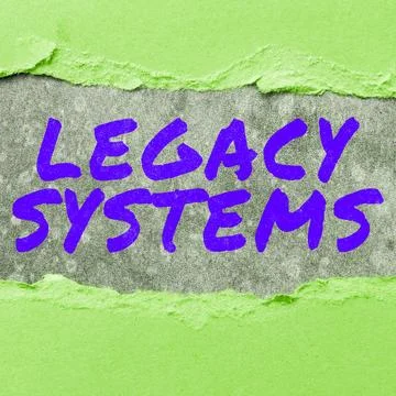 Text caption presenting Legacy Systems. Business idea old method technology Foto stock