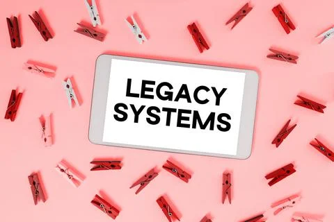 Text caption presenting Legacy Systems. Concept meaning old method technology Stock Photos