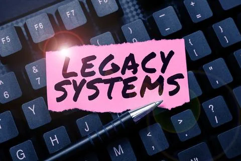 Text caption presenting Legacy Systems. Conceptual photo old method technology 스톡 사진