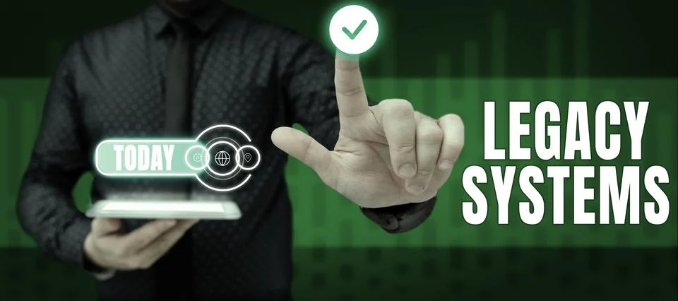 Text caption presenting Legacy Systems. Business idea old method technology Foto stock