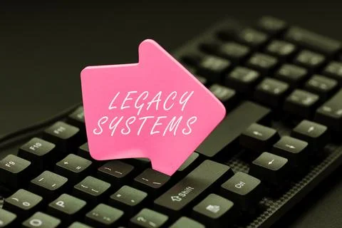 Text caption presenting Legacy Systems. Business concept old method technology Foto stock