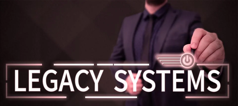 Text caption presenting Legacy Systems. Business showcase old method technology Foto stock