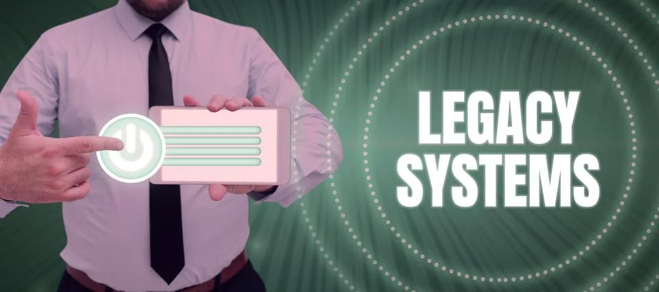 Text caption presenting Legacy Systems. Internet Concept old method technology Foto stock