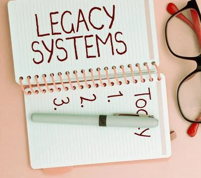 Text caption presenting Legacy Systems. Business showcase old method technology Foto stock