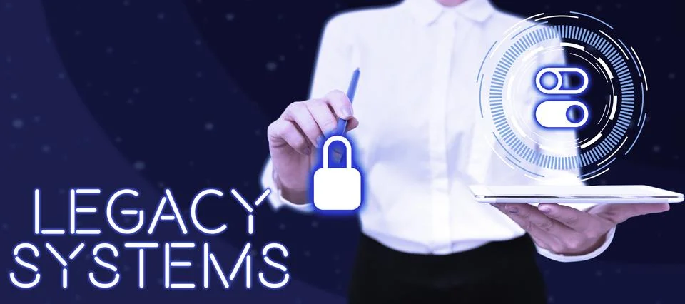 Text caption presenting Legacy Systems. Business concept old method technology Foto stock