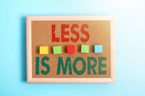 Text caption presenting Less Is More. Business approach used to express a Stockfoto's