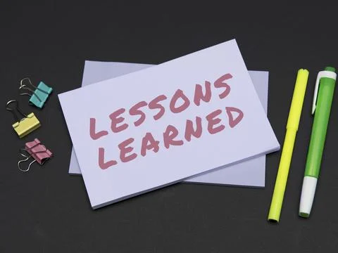 Text caption presenting Lessons Learned. Conceptual photo Promote share and use 스톡 사진