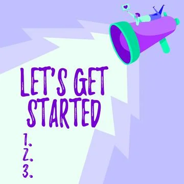 Text caption presenting Let S Get Started. Word Written on encouraging someone Stock Illustration