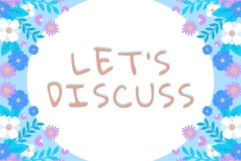 Text caption presenting Let S Discuss. Concept meaning Permit to Talk Open Up Go Illustration