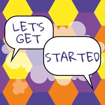 Text caption presenting Let S Get Started. Word Written on Less talking more Stock Illustration
