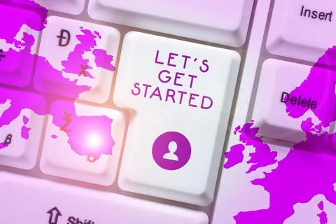 Text caption presenting Let S Get Started. Internet Concept Less talking more Stock Photos