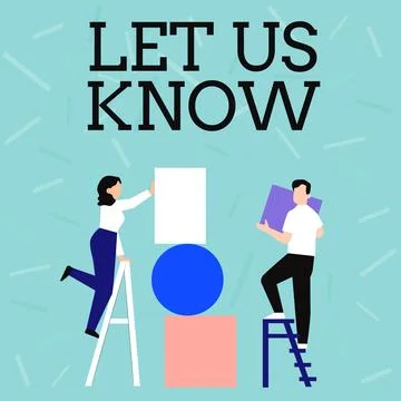 Text caption presenting Let Us Know. Business overview Inform about a situation イラスト素材