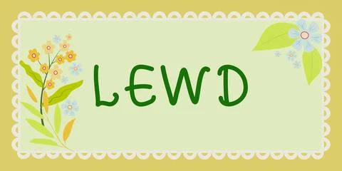 Text caption presenting Lewd, Business overview filthy, crude and offensive i Stock-Illustration