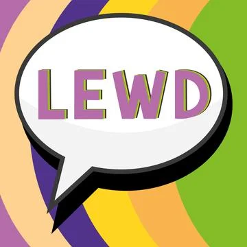 Text caption presenting Lewd. Business concept filthy, crude and offensive in a Stock-Illustration