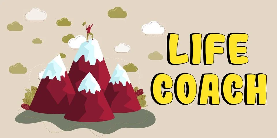 Text caption presenting Life Coach. Business approach A person who advices Illustrazione stock