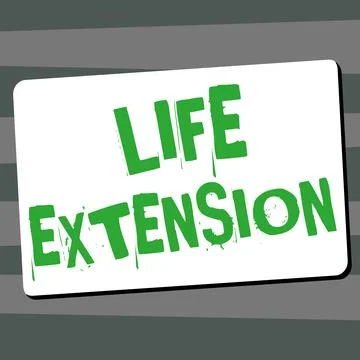 Text caption presenting Life Extension, Concept meaning Inspiration to keep g Stock Illustration