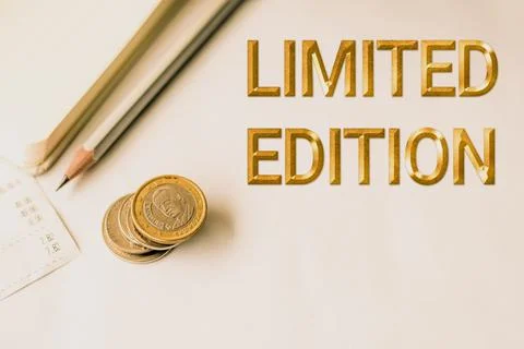 Text caption presenting Limited Edition. Word Written on Work of something which Stock Photos