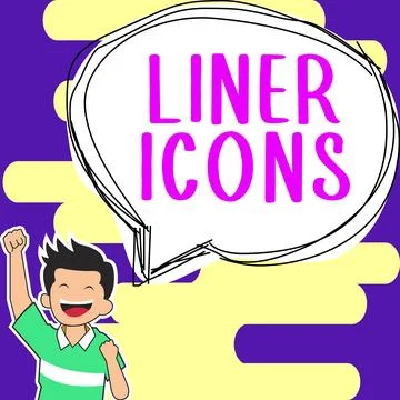 Text caption presenting Liner Icons. Word Written on use to improve visual イラスト素材