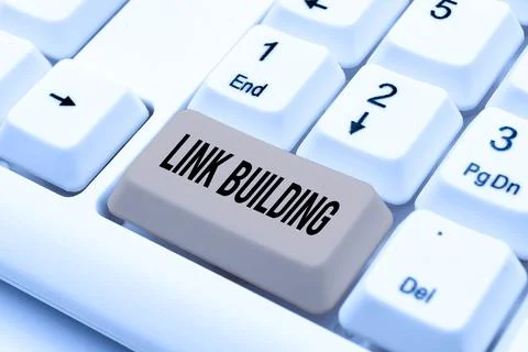 Text caption presenting Link Building. Business overview Process of acquiring 写真素材