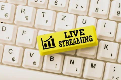 Text caption presenting Live Streaming. Business idea displaying audio or media Foto stock