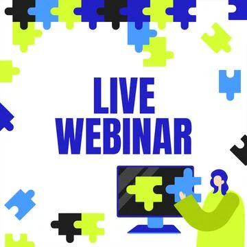 Text caption presenting Live Webinar. Conceptual photo Interactive seminar Illustrazione stock