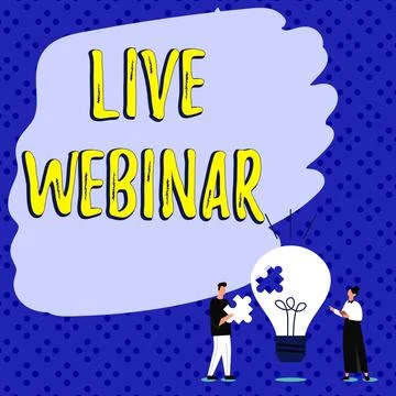 Text caption presenting Live Webinar. Internet Concept Interactive seminar Illustrazione stock