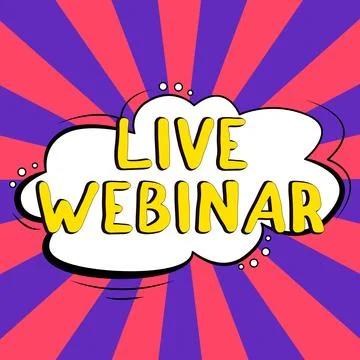 Text caption presenting Live Webinar. Business concept Interactive seminar Illustrazione stock