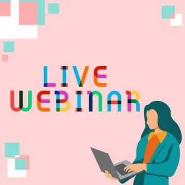 Text caption presenting Live Webinar. Concept meaning Interactive seminar Stock Illustration