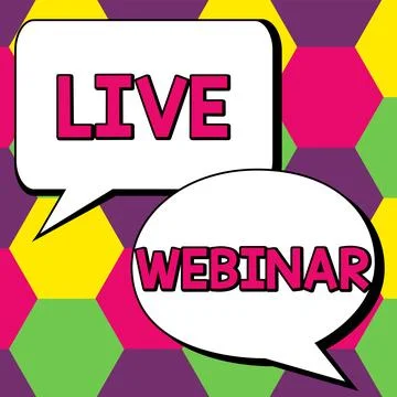 Text caption presenting Live Webinar. Internet Concept Interactive seminar Illustrazione stock