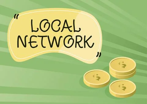 Text caption presenting Local Network. Word Written on Intranet LAN Radio Waves Stock Illustration